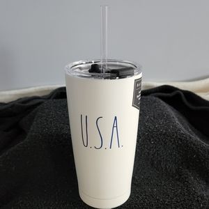 Rae Dunn U.S.A Insulated Tumbler with lid & straw